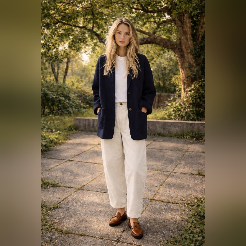 Club Monaco Italian Yarn Knit Blazer / CoatiganNavy — Size M